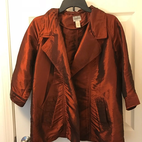 Chico’s shimmering maroon blazer jacket EUC - Picture 1 of 3